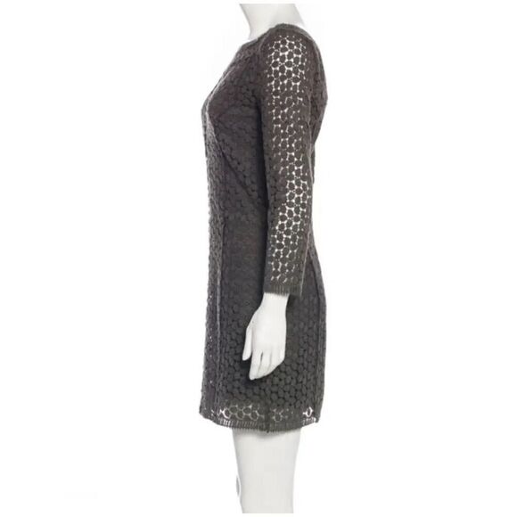 NWT Diane Von Furstenberg Caritan Long Sleeve Lace Mini Gray Dress 6 - Picture 4 of 14